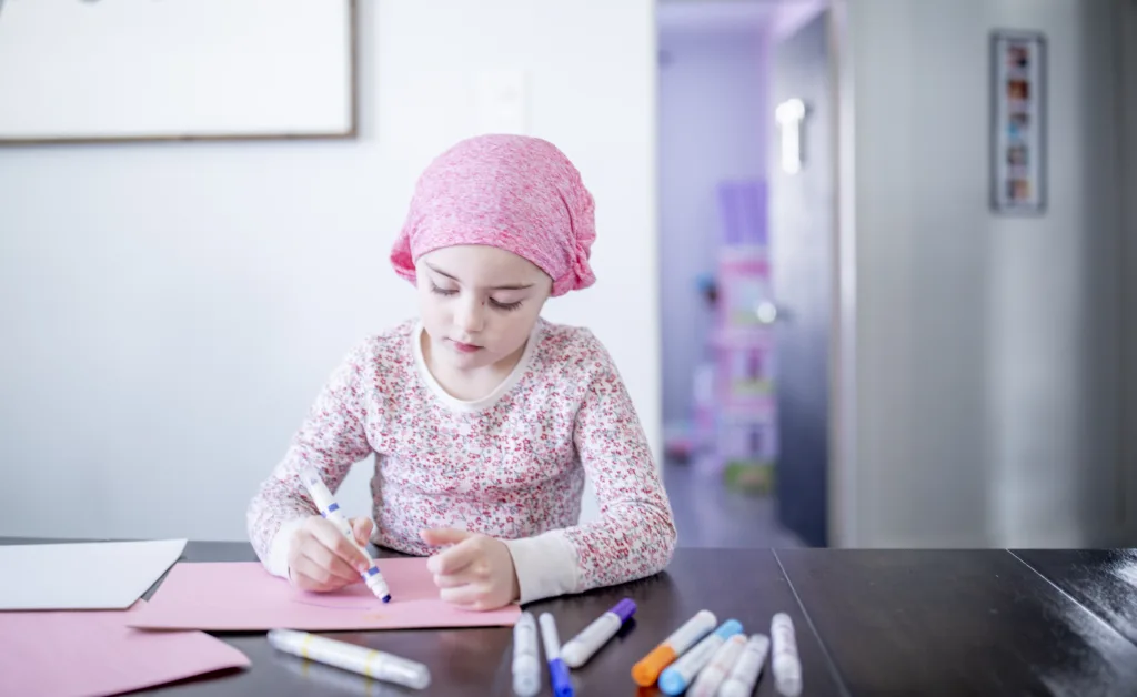 Little girl with cancer