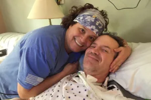 Lara and her husband.