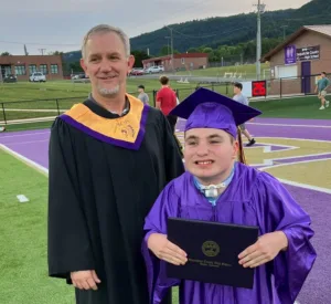 Jeff and JJ at graduation
