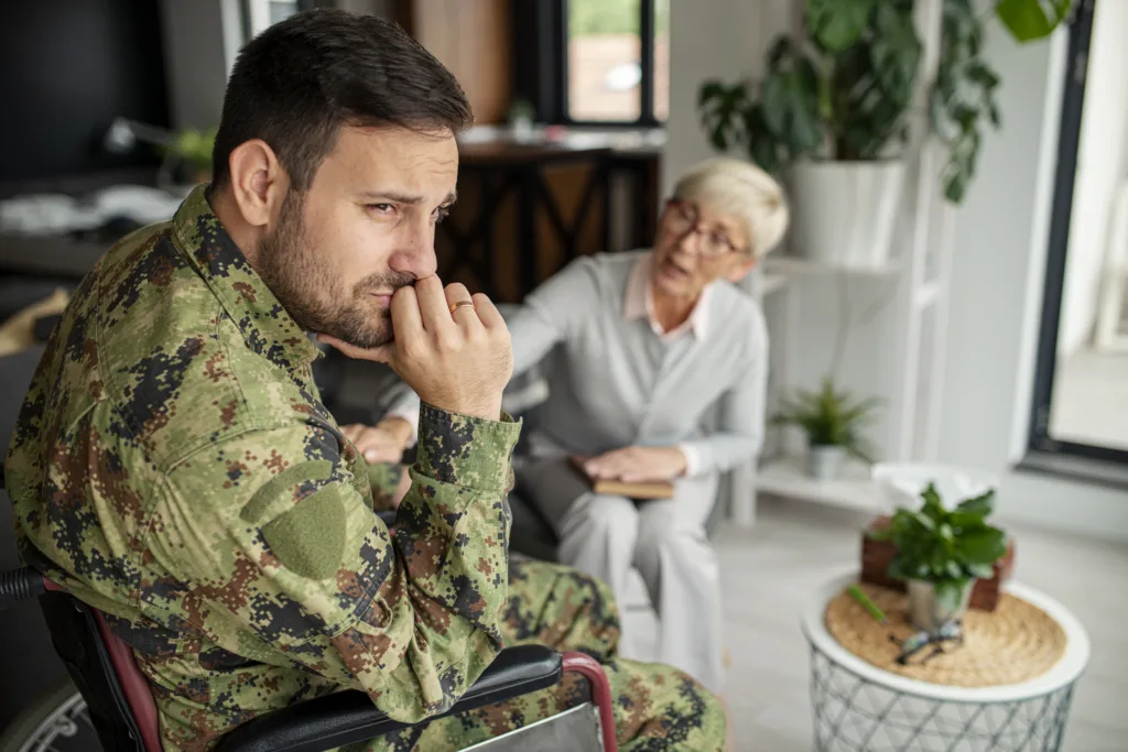 Veteran and woman